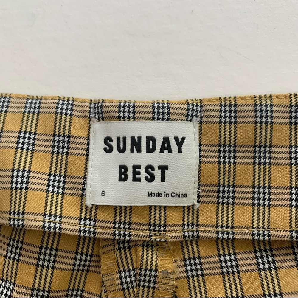 Sunday Best Tan Plaid High-Rise Pants - Picture 5 of 6